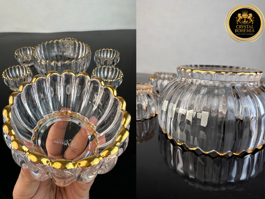 طقم خشاف شمس كريستال بوهيمي ذهبي