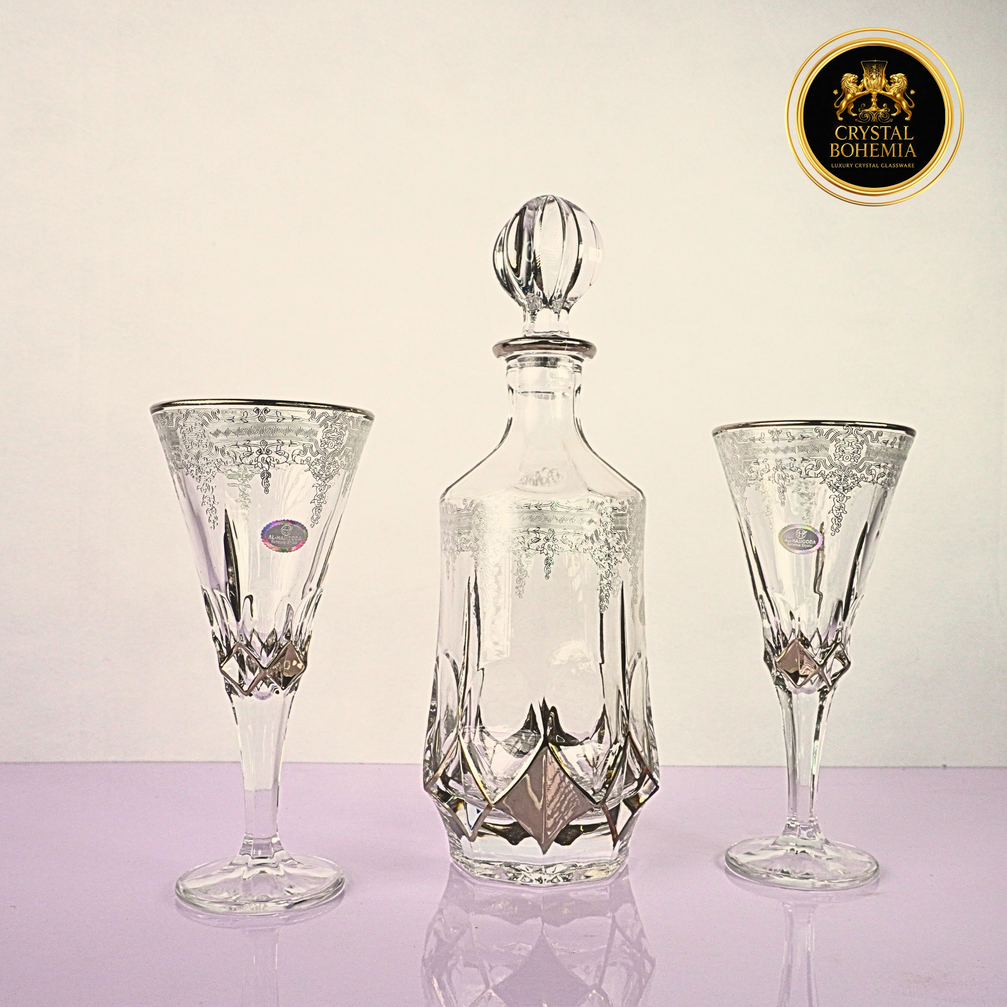 طقم كاسات كريستال بوهيمي للعروسه 7 قطع CB001085
