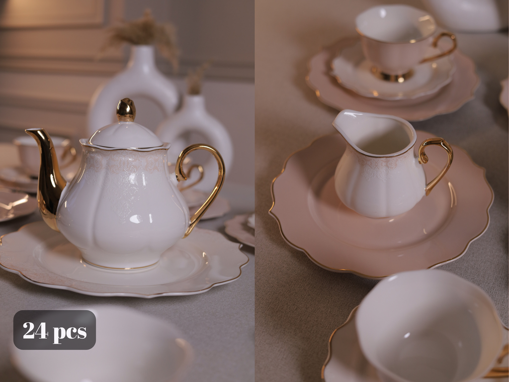 thai tea and dessert set 24 pcs elegant
