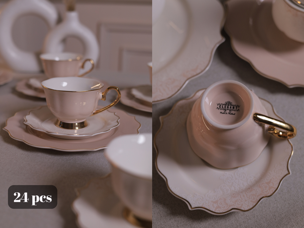 طقم شاي وجاتوه بورسلين مودرن