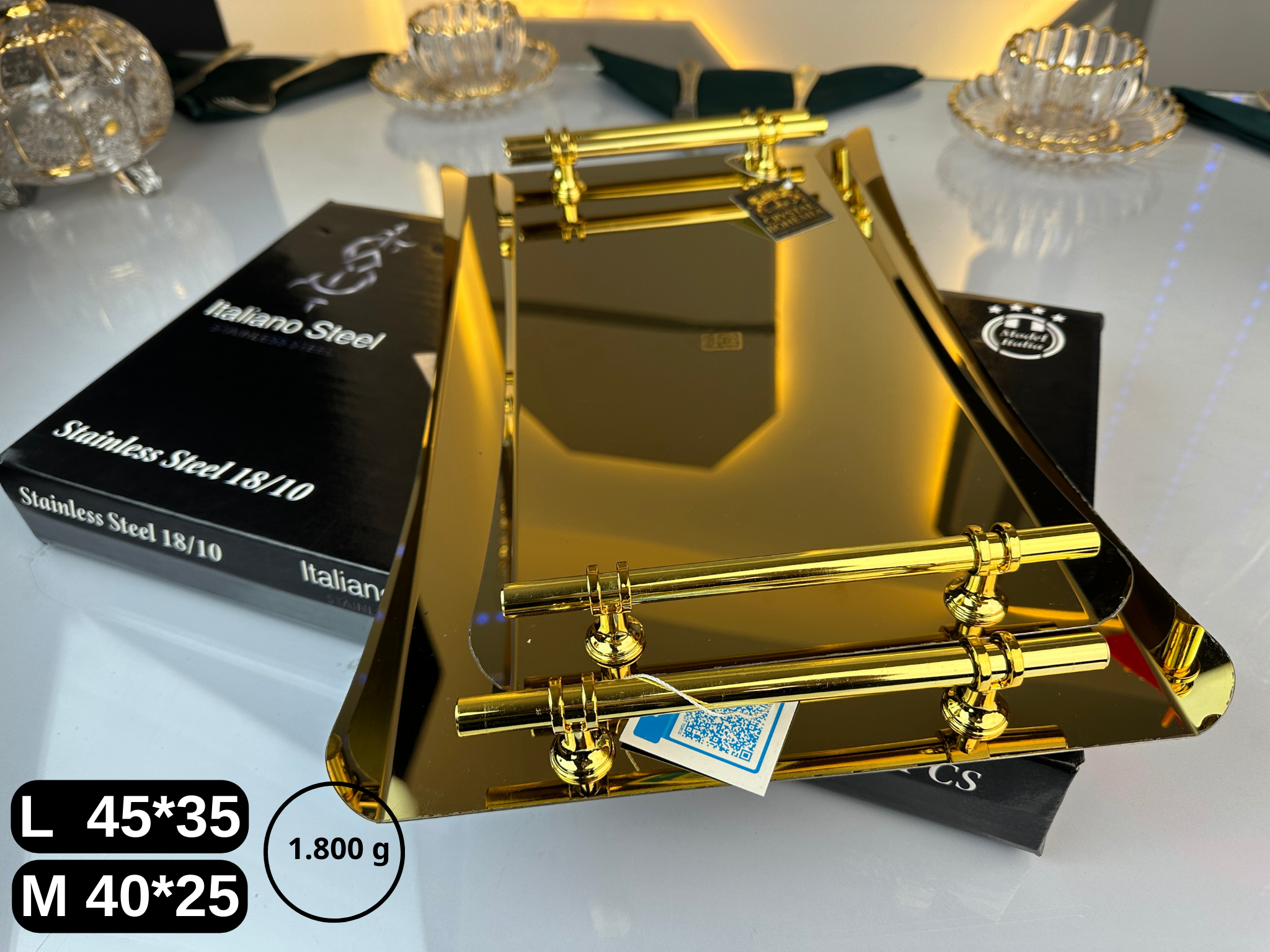 صواني تقديم إيطالي بلمسة ذهبية للتقديم الراقي