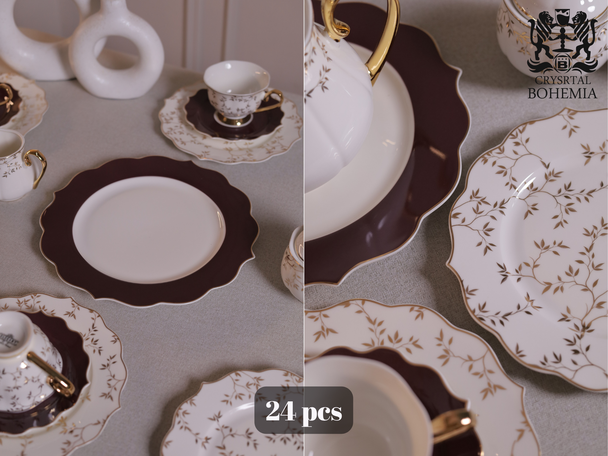 طقم شاي وجاتوه بورسلين كلاسيك