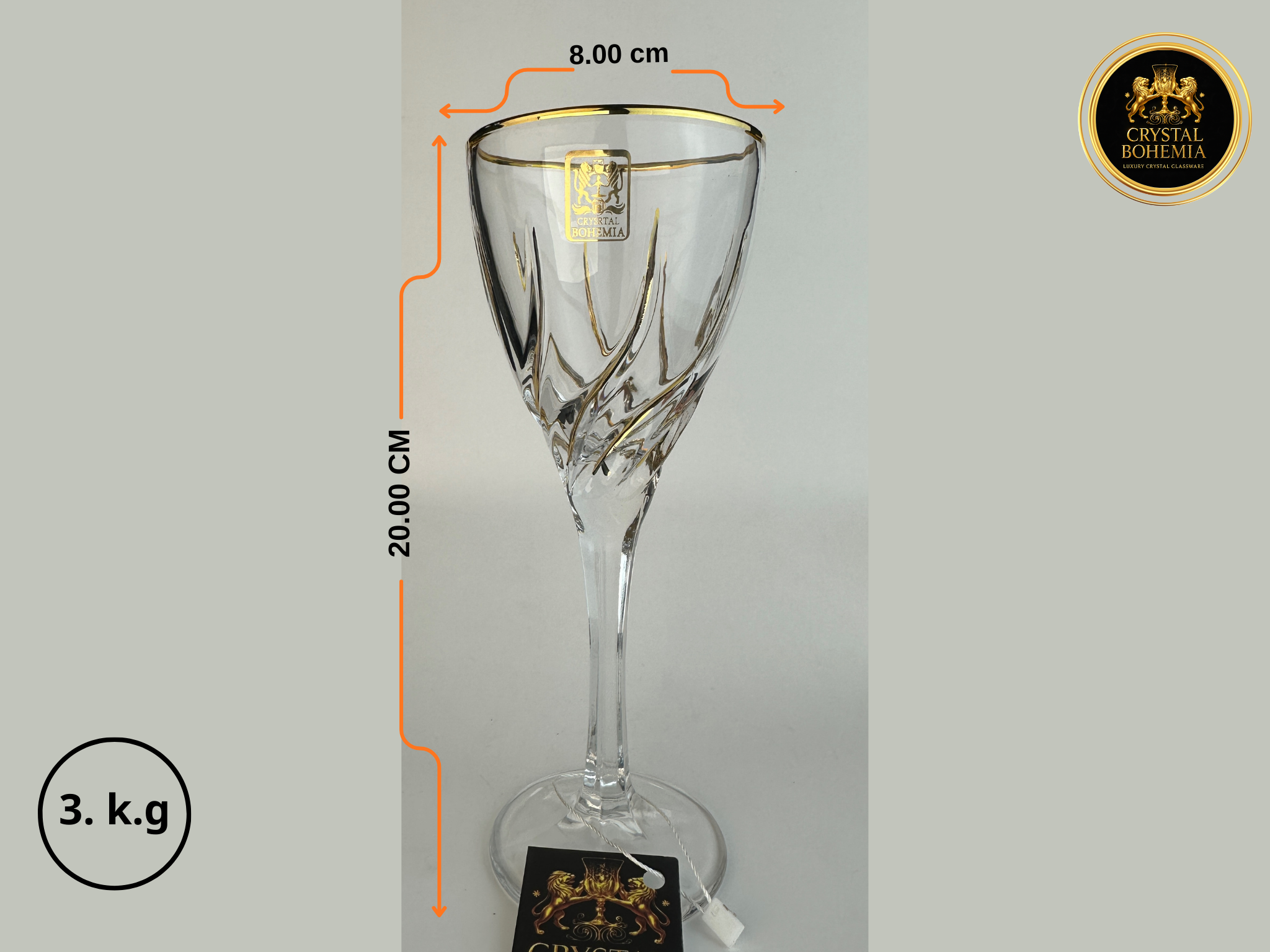 مقاسات كاسات كريستال بوهيمي للتقديم الراقي بتصميم نيكوليت