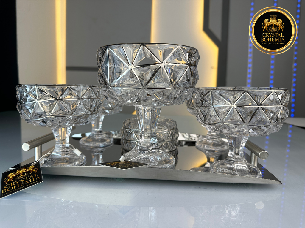 خشاف كريستال بوهيمي للتقديم الراقي بتصميم جيلي