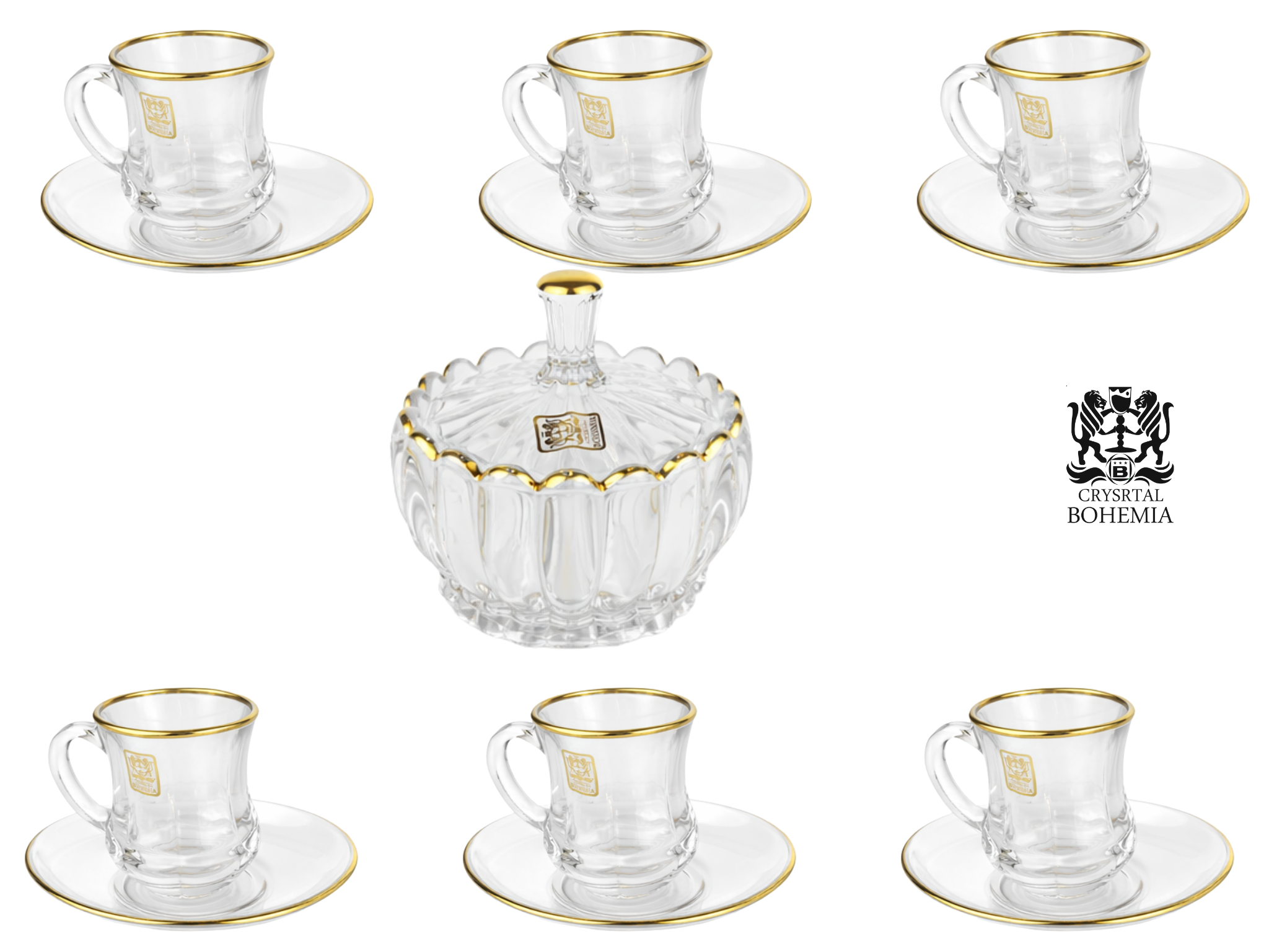 طقم شاي باللون السكري مناسب للضيافة