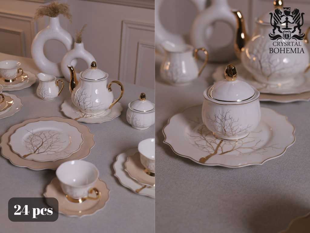 طقم شاي وجاتوه بورسلين كلاسيك