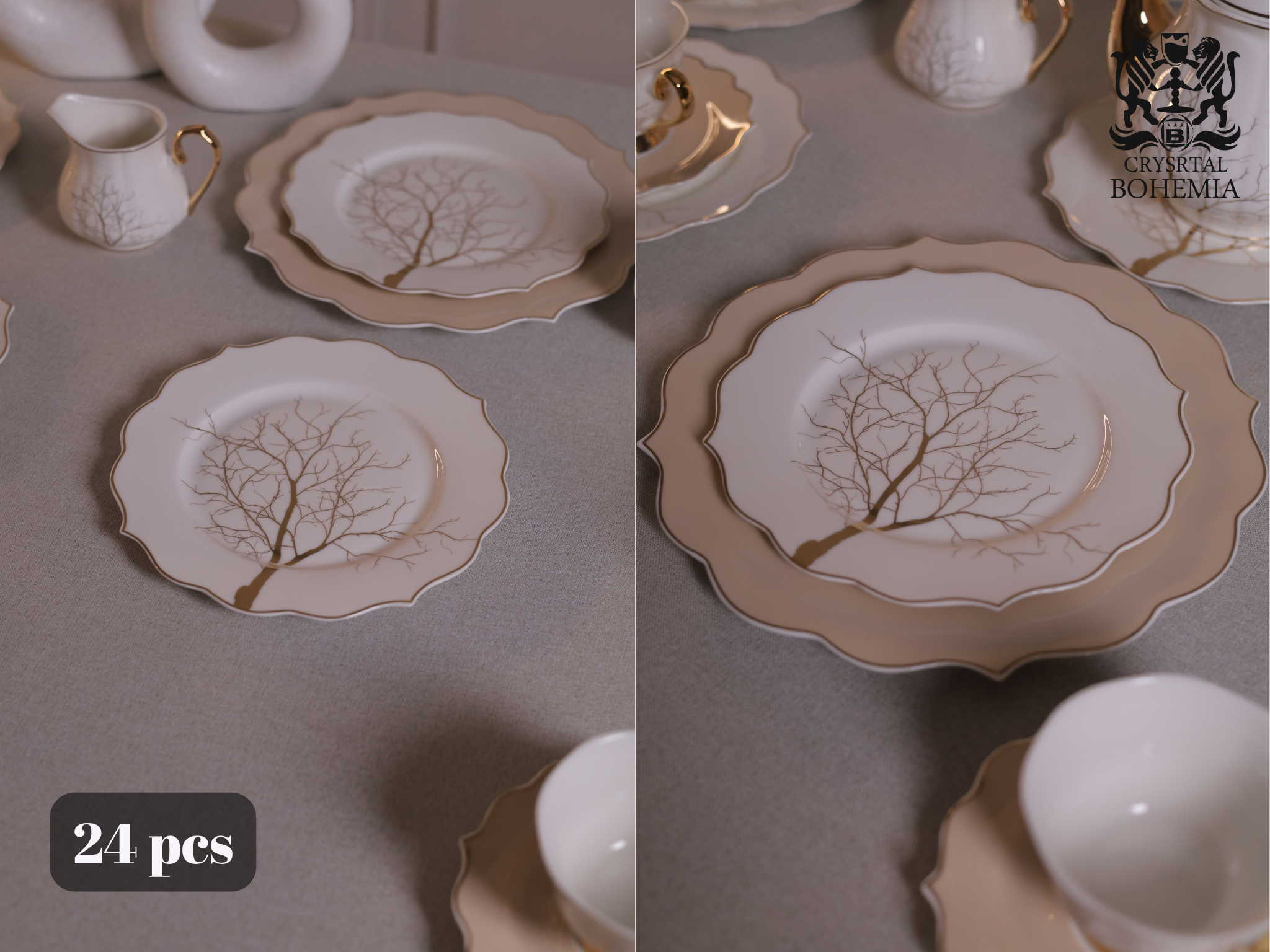 طقم شاي وجاتوه بورسلين كلاسيك