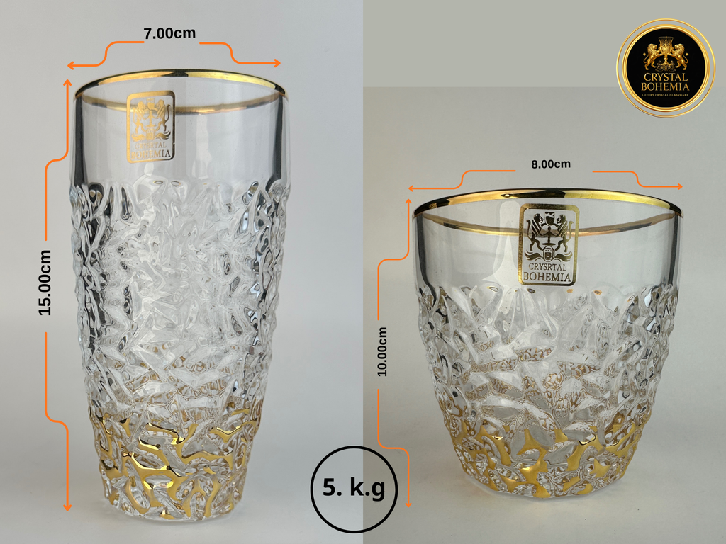مقاس طقم كاسات ذهبي مناسب لتنسيق النيش 
