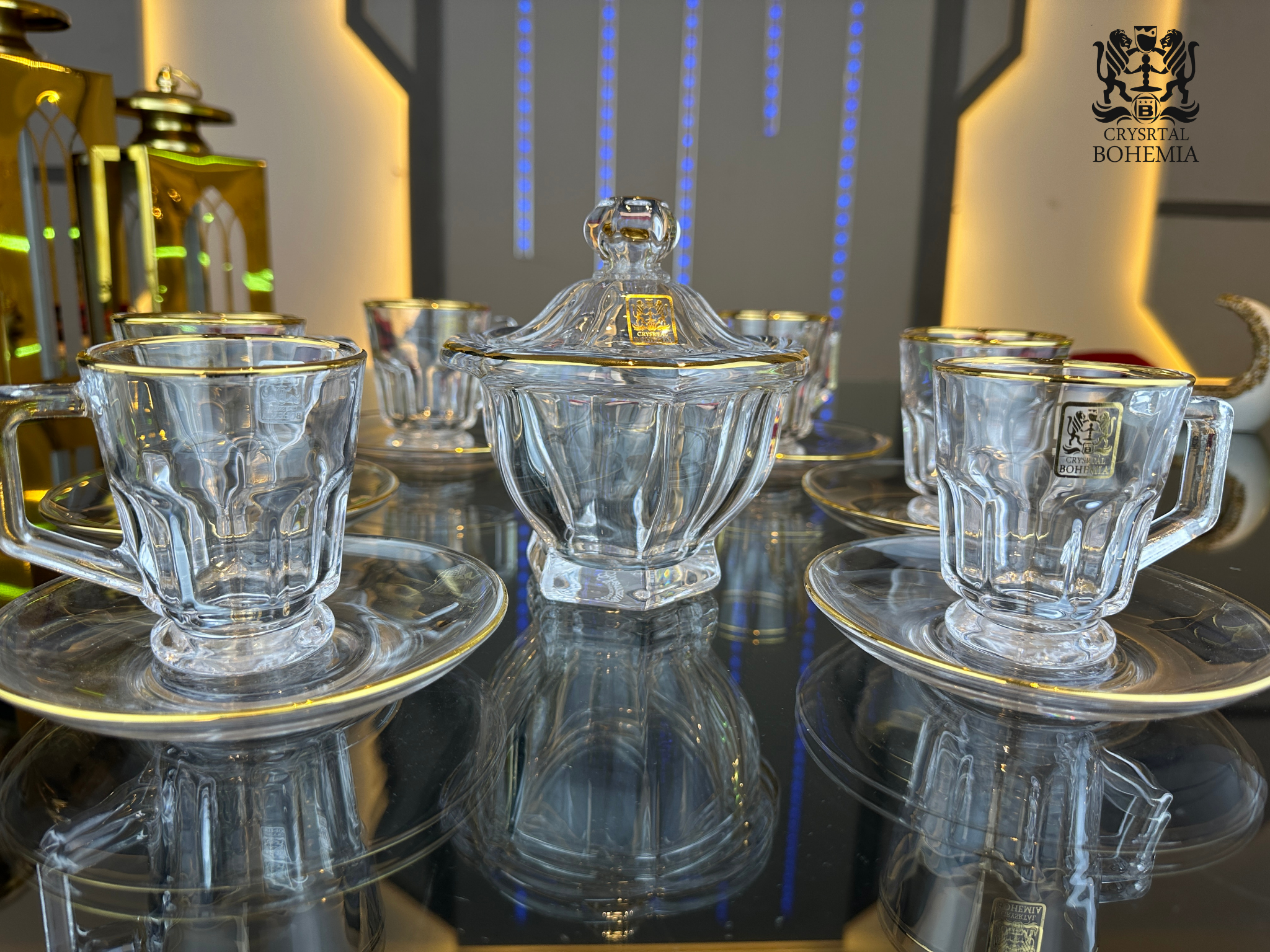 طقم شاي مضلع للاستخدام اليومي