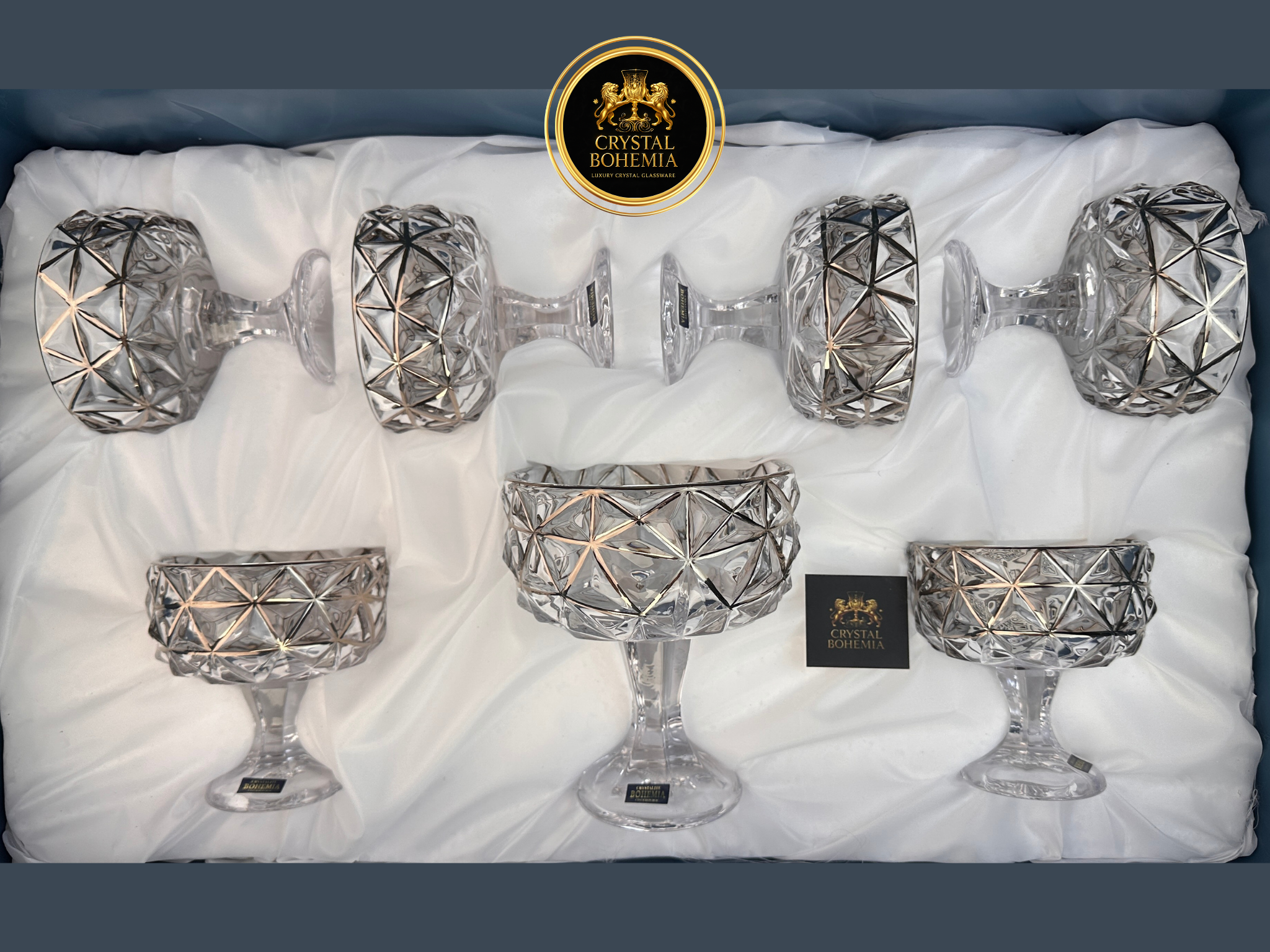 خشاف كريستال بوهيمي للتقديم الراقي بتصميم جيلي