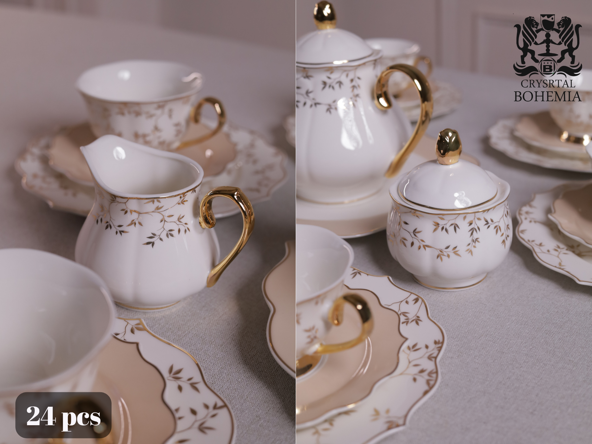  tea and dessert set 24 pcs elegant
