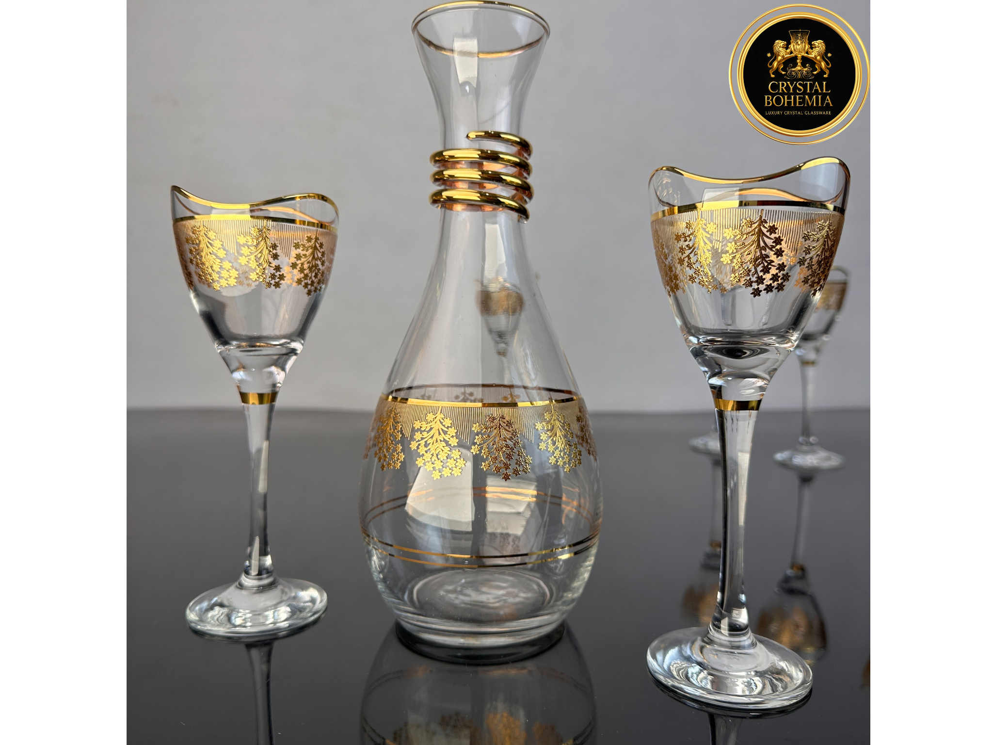 طقم كاسات تركي - فراي ذهبي