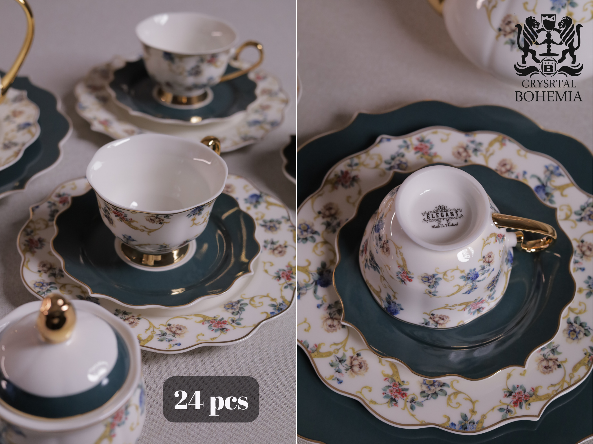  tea and dessert set 24 pcs elegant

