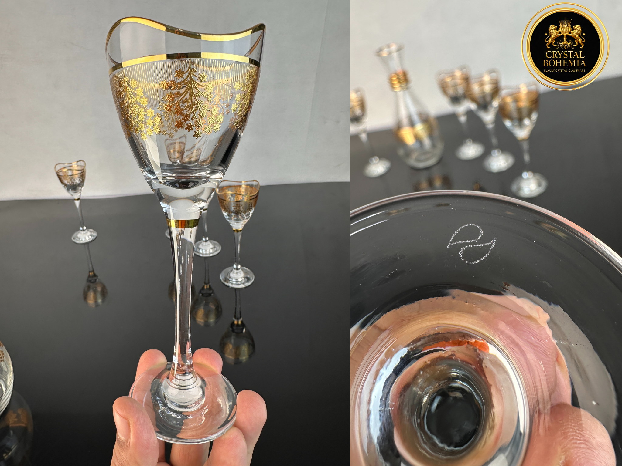 طقم كاسات تركي - فراي ذهبي