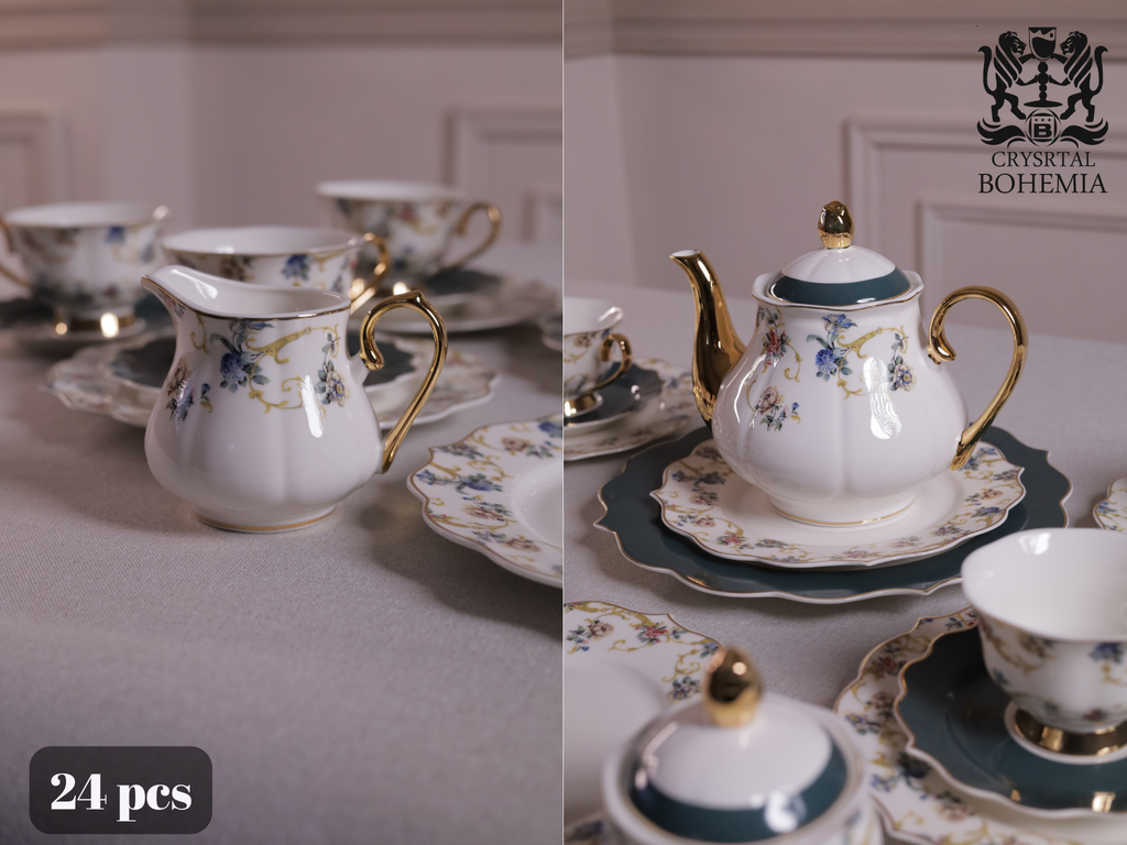 طقم شاي وجاتوه بورسلين مودرن