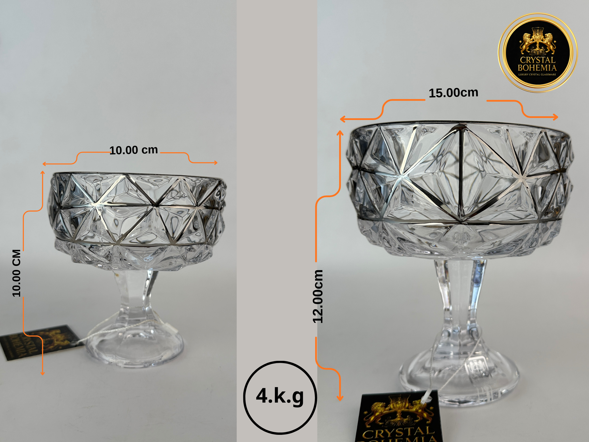 مقاسات خشاف كريستال بوهيمي للتقديم الراقي بتصميم جيلي