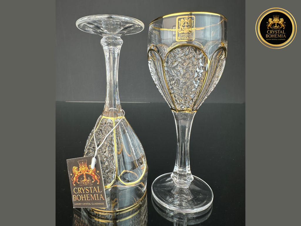 طقم كاسات سفاري نيكوليت ذهبي - كريستال بوهيمي - كود CB001149