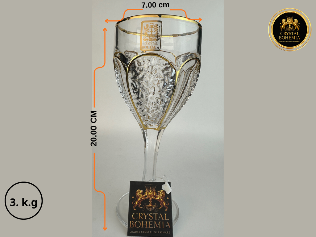 طقم كاسات سفاري نيكوليت ذهبي - كريستال بوهيمي - كود CB001149