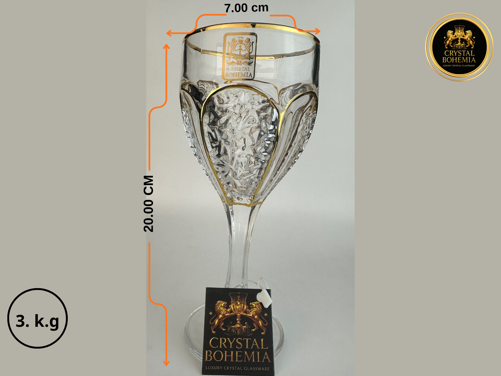 طقم كاسات سفاري نيكوليت ذهبي - كريستال بوهيمي - كود CB001149