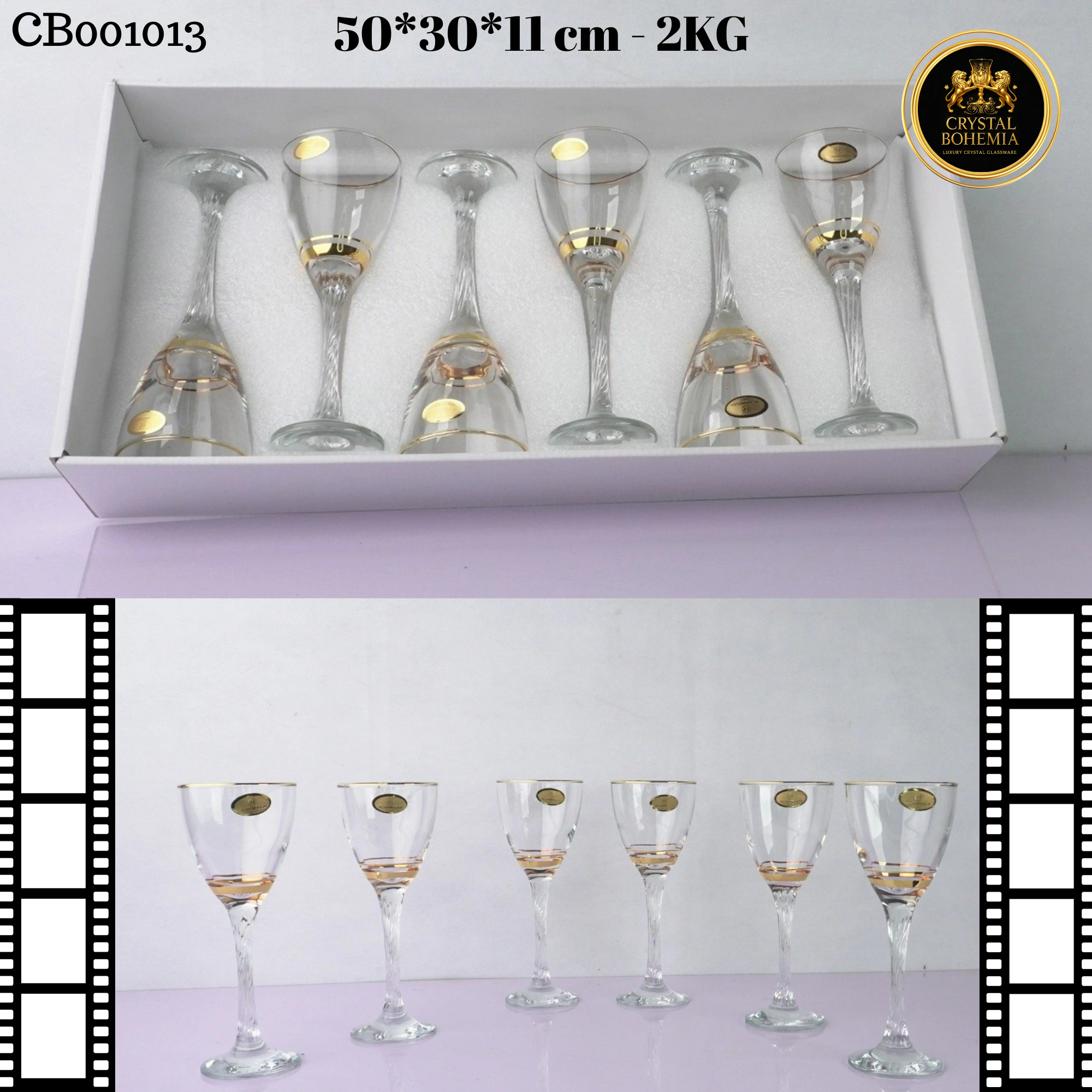 طقم كاسات شربات كريستال تركي (CB001013)