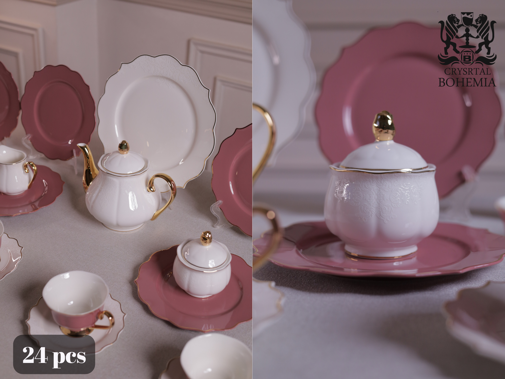 طقم شاي وجاتوه روز ذهبي
