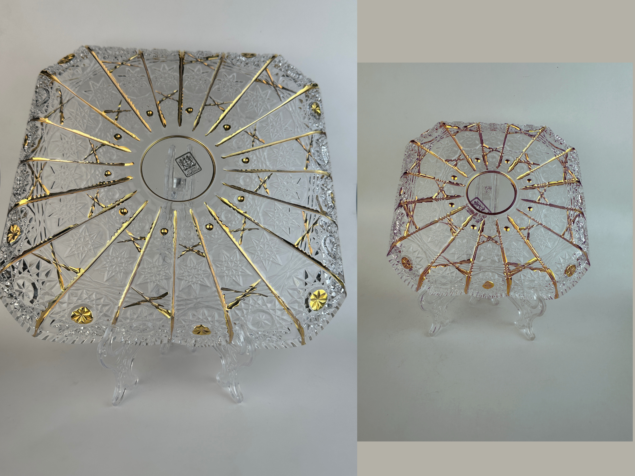 جاتوه كريستال بوهيمي للتقديم الراقي بتصميم محفور