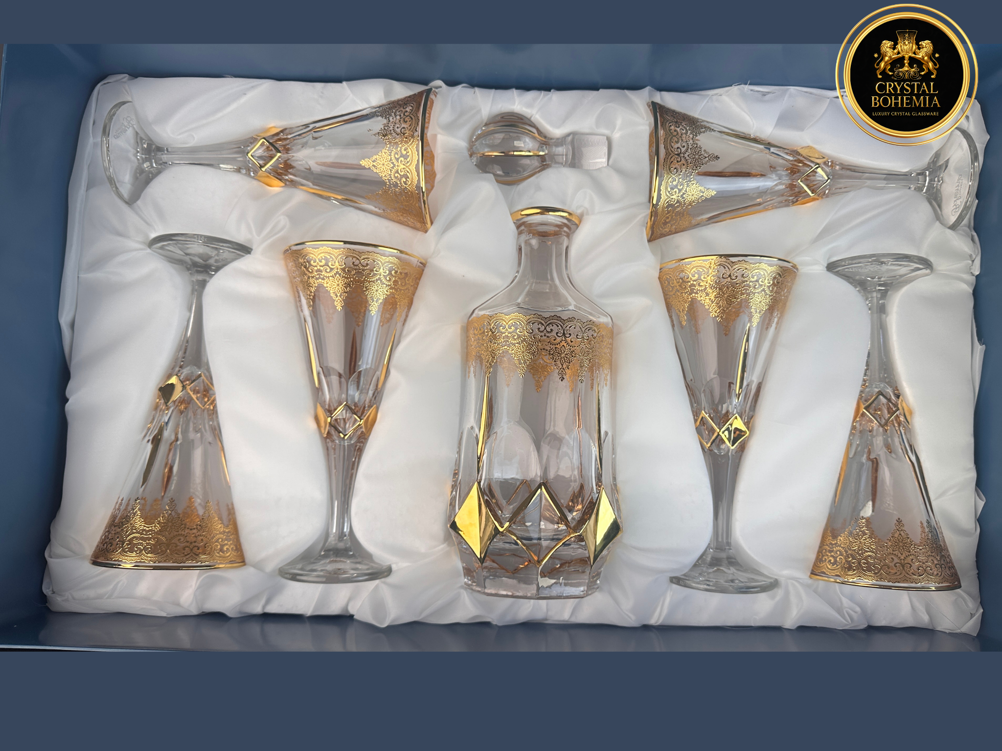 طقم شربات كريستال بوهيمي ميلانو ديكاله للتقديم الراقي