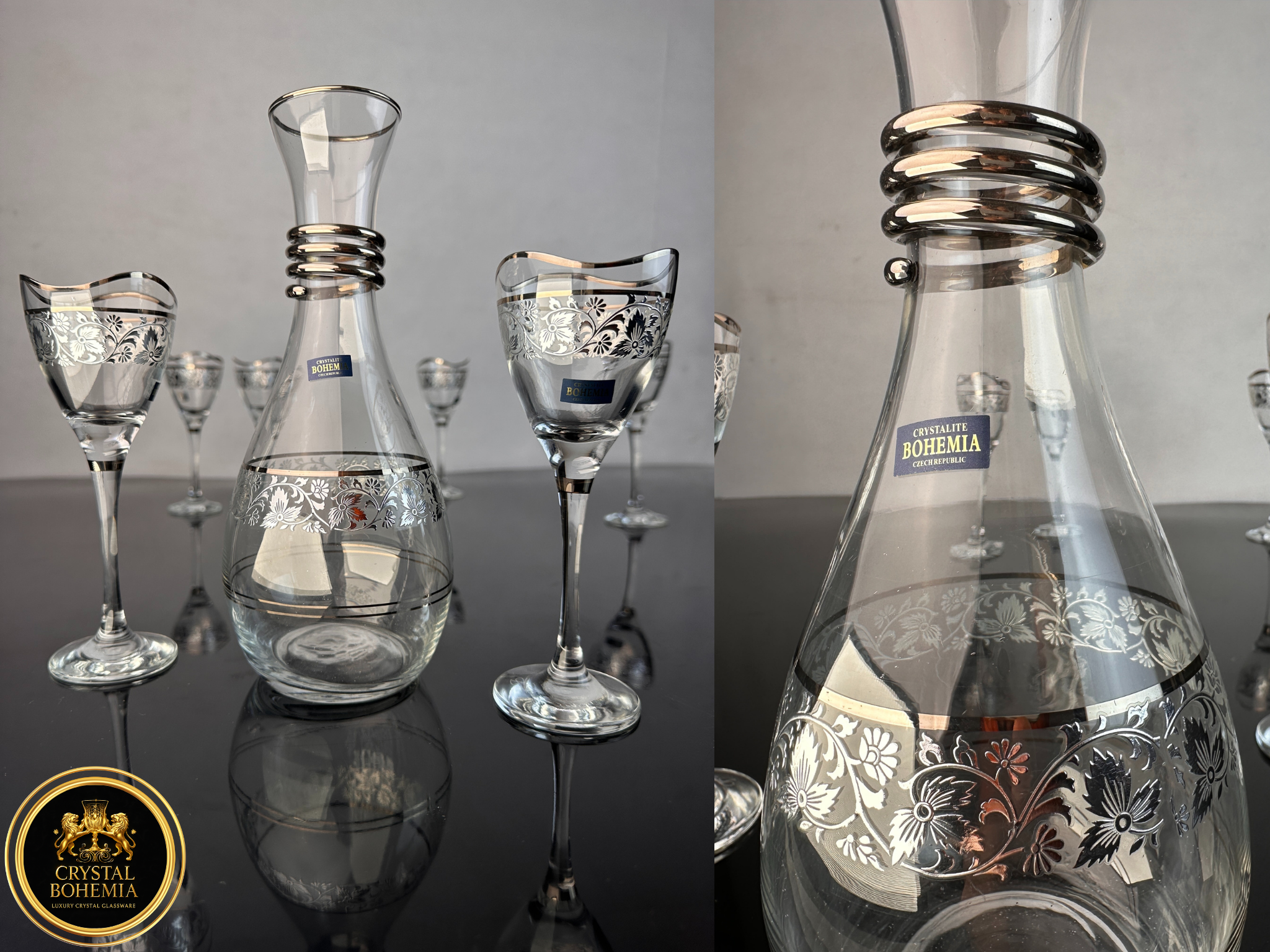 كاسات ديكالة فضي أنيقة