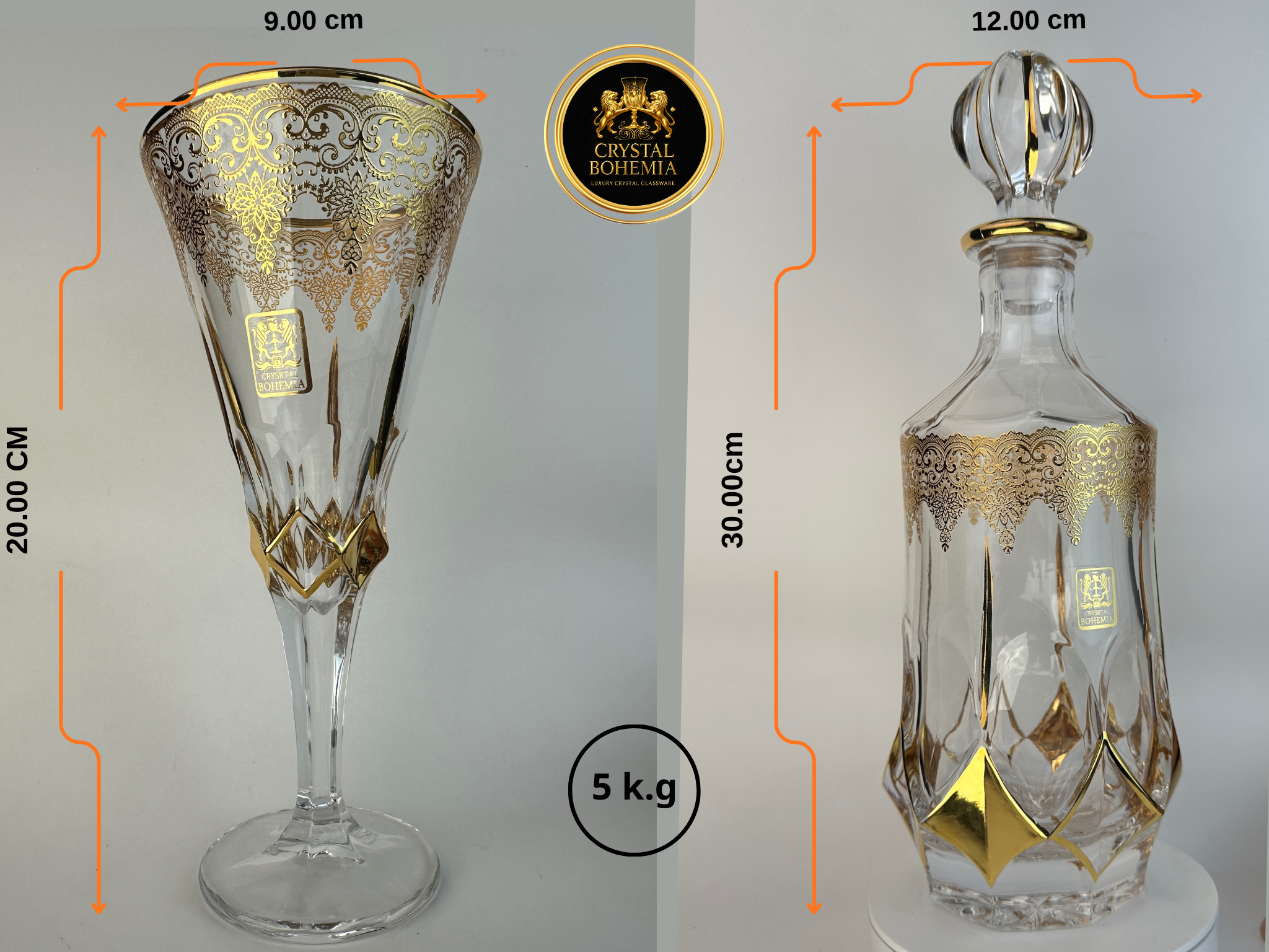 مقاسات طقم شربات ميلانو ديكاله للضيافة الأنيقة كريستال بوهيمي