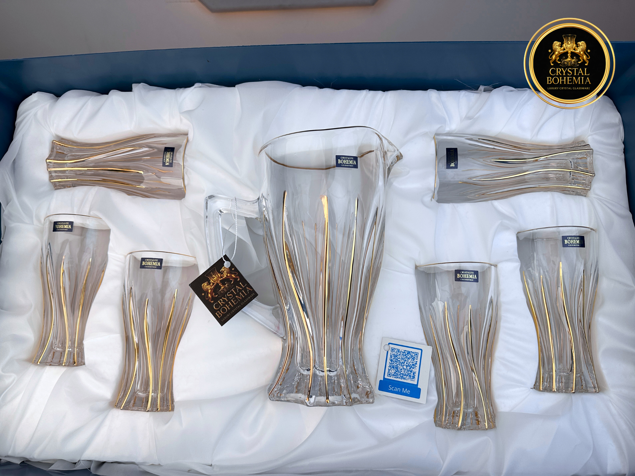 طقم شربات شوب ودورق كريستال بوهيمي