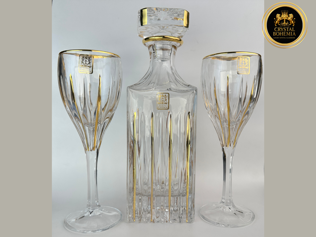 شربات كريستال بوهيمي ذهبي مناسب لتنسيق النيش وجهاز العروسة