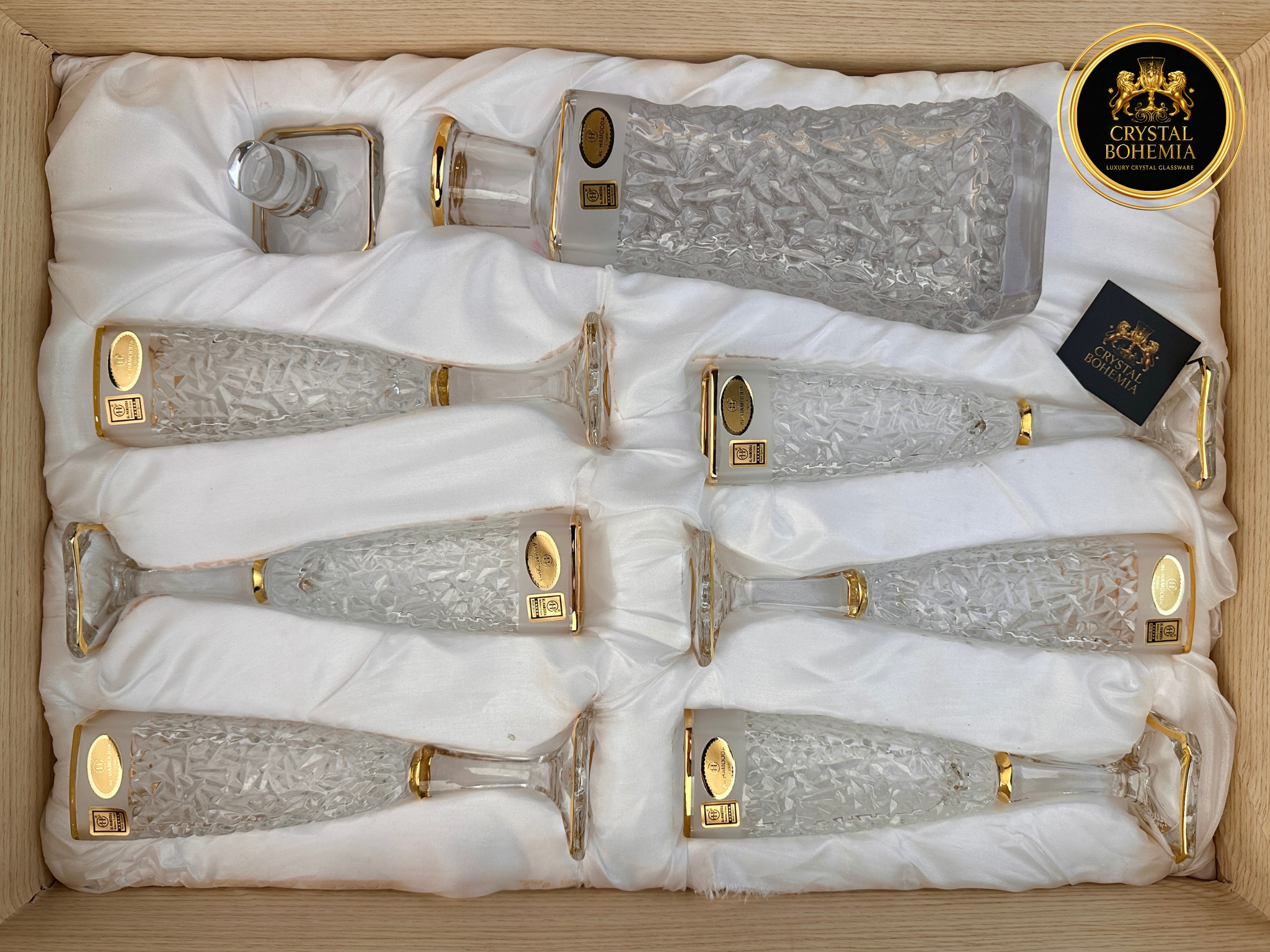 طقم شربات كريستال بوهيمي أريزو رمل للتقديم الراقي