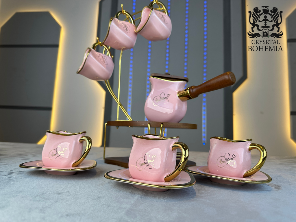 طقم قهوة 6 افراد مع كنكة