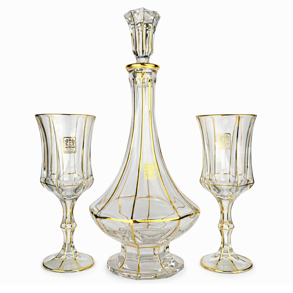 كاسات مع قاروره كريستال