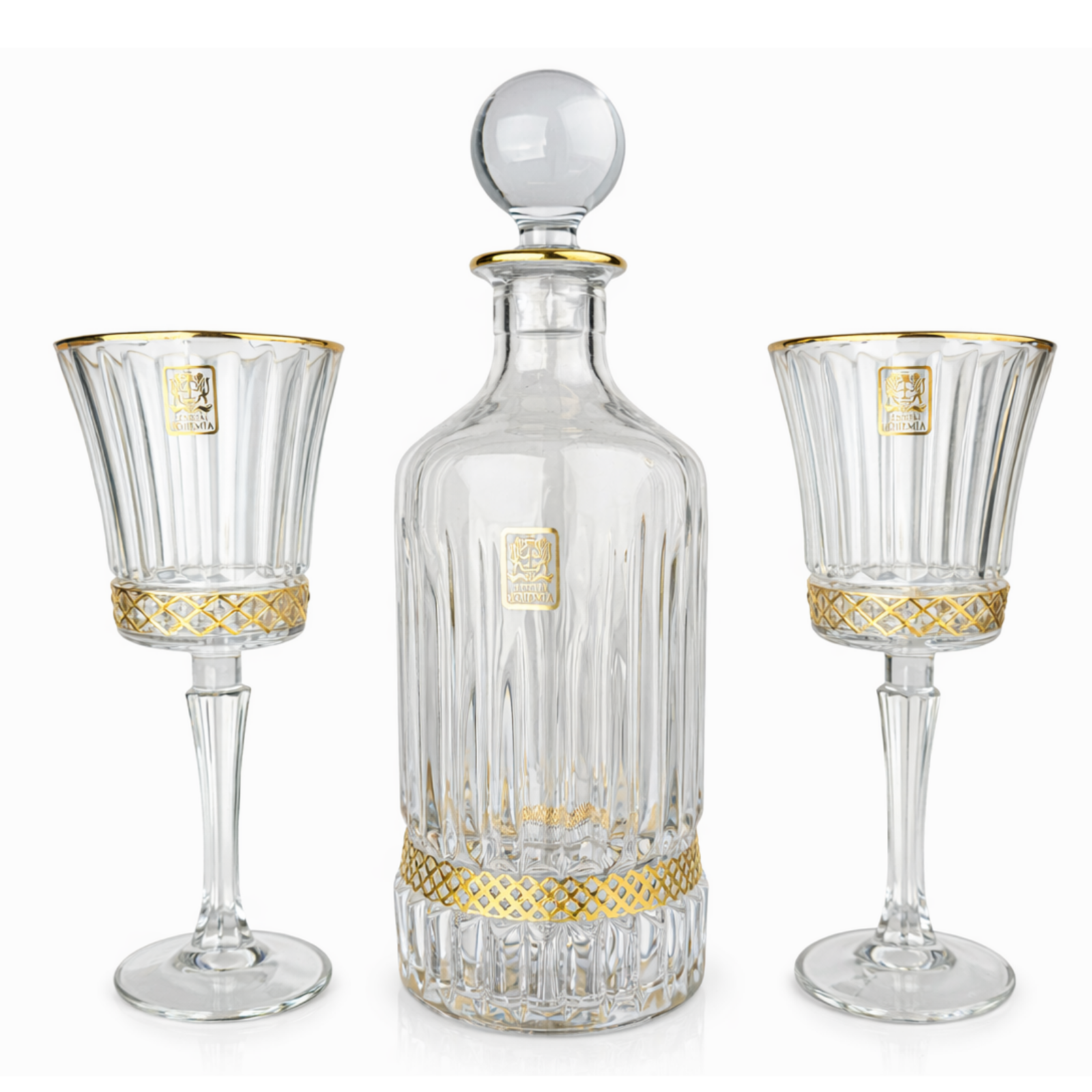 طقم كاسات بقاروره تملز ذهبي