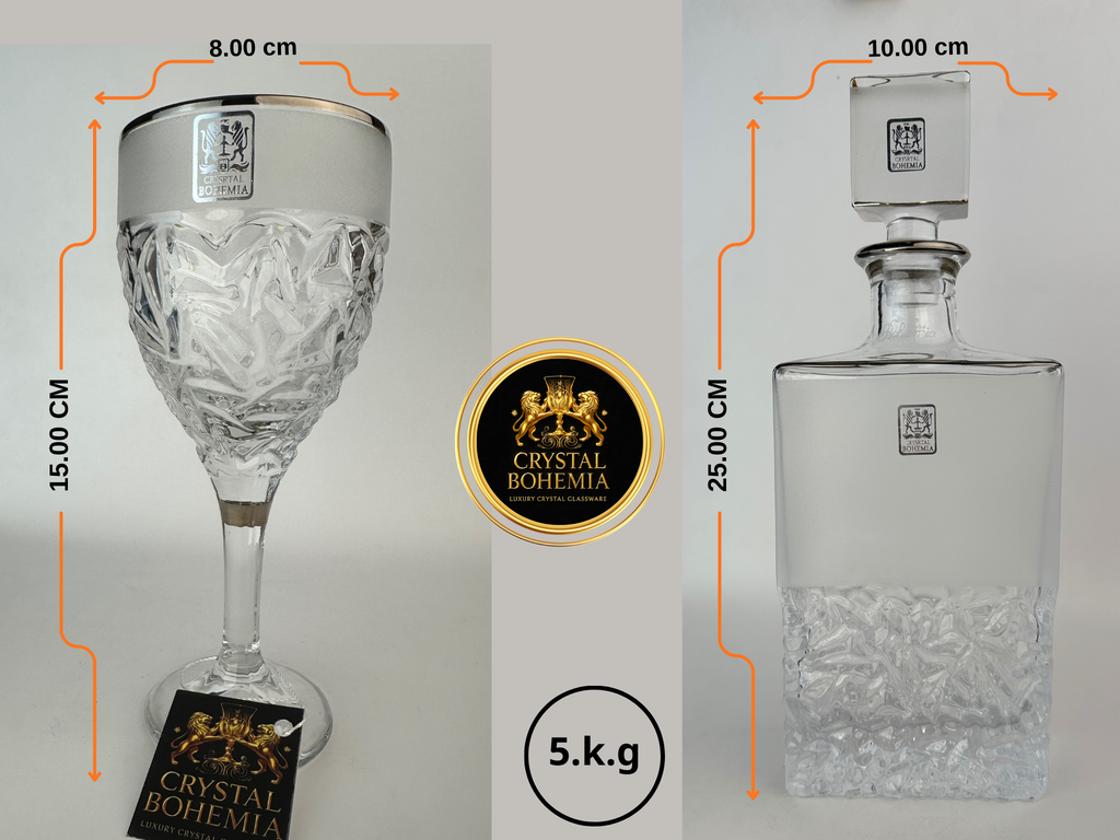 مقاسات طقم شربات نيكولت قارورة مسح كريستال بوهيمي