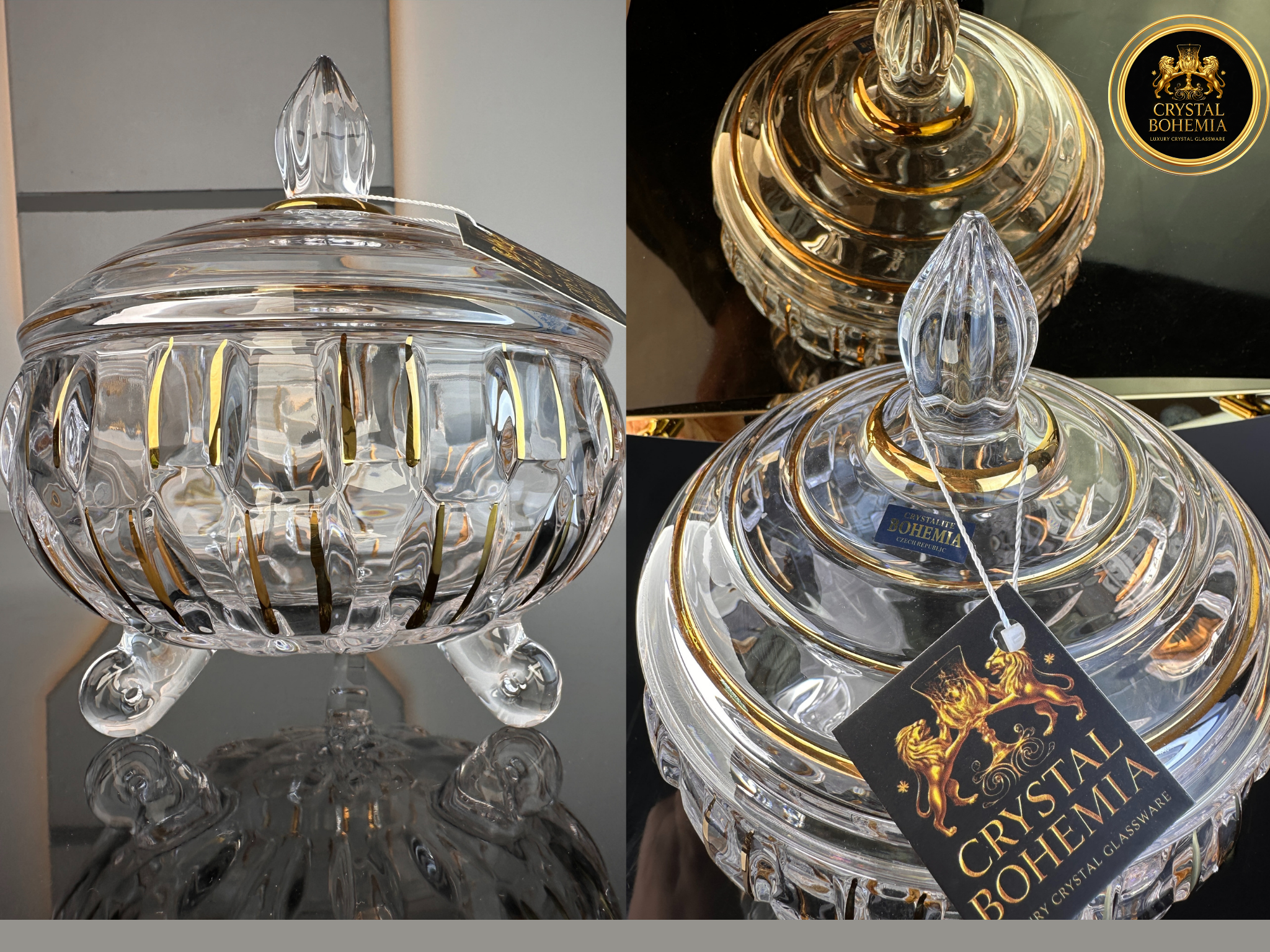  صوره بونبونيرة كريستال للزينة شفاف ذهبي