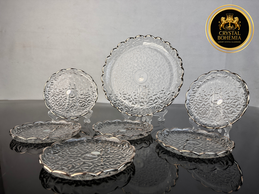 أطباق كريستال بوهيمي فضي