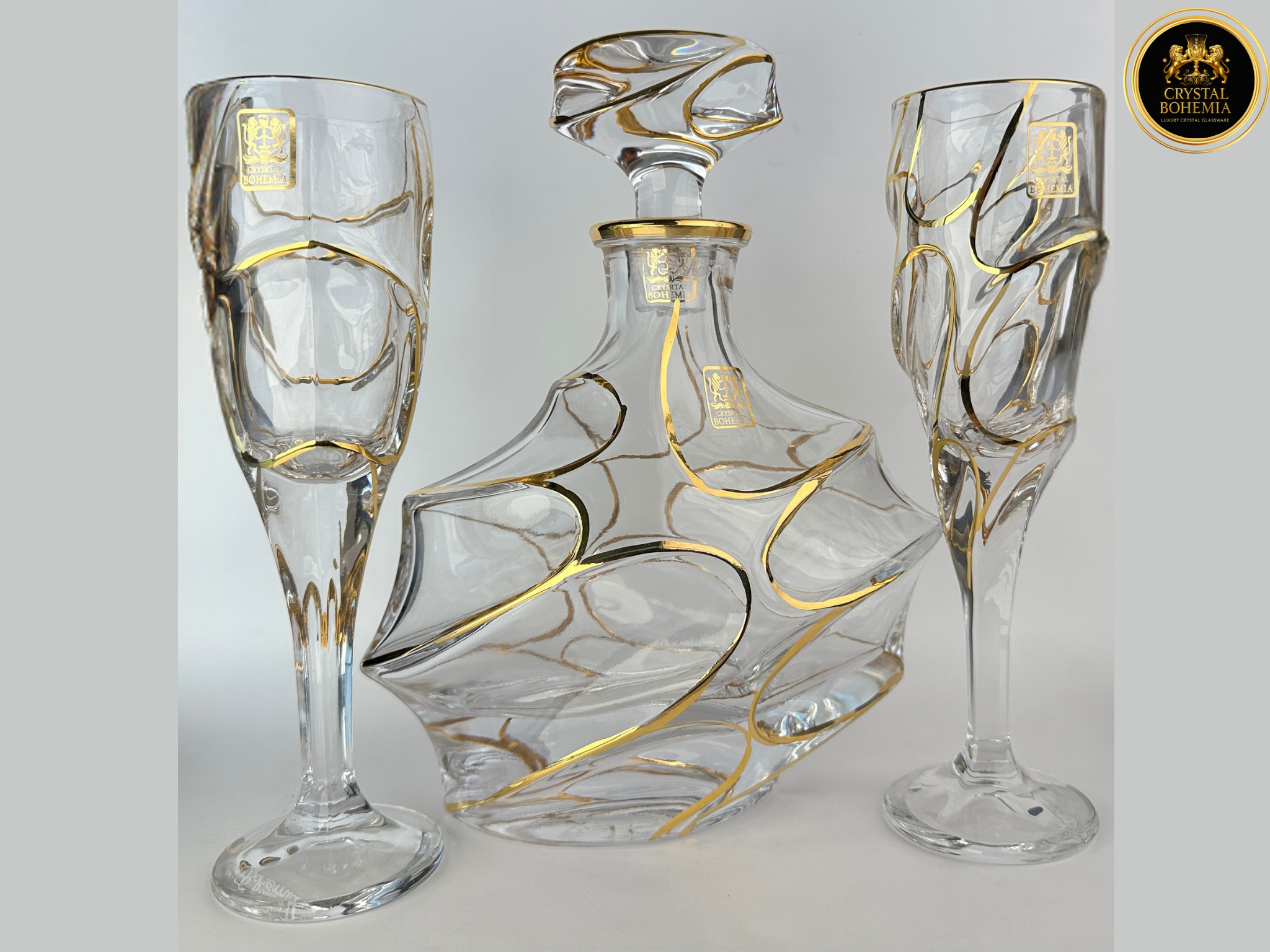 طقم شربات بصمة للضيافة الأنيقة كريستال بوهيمي