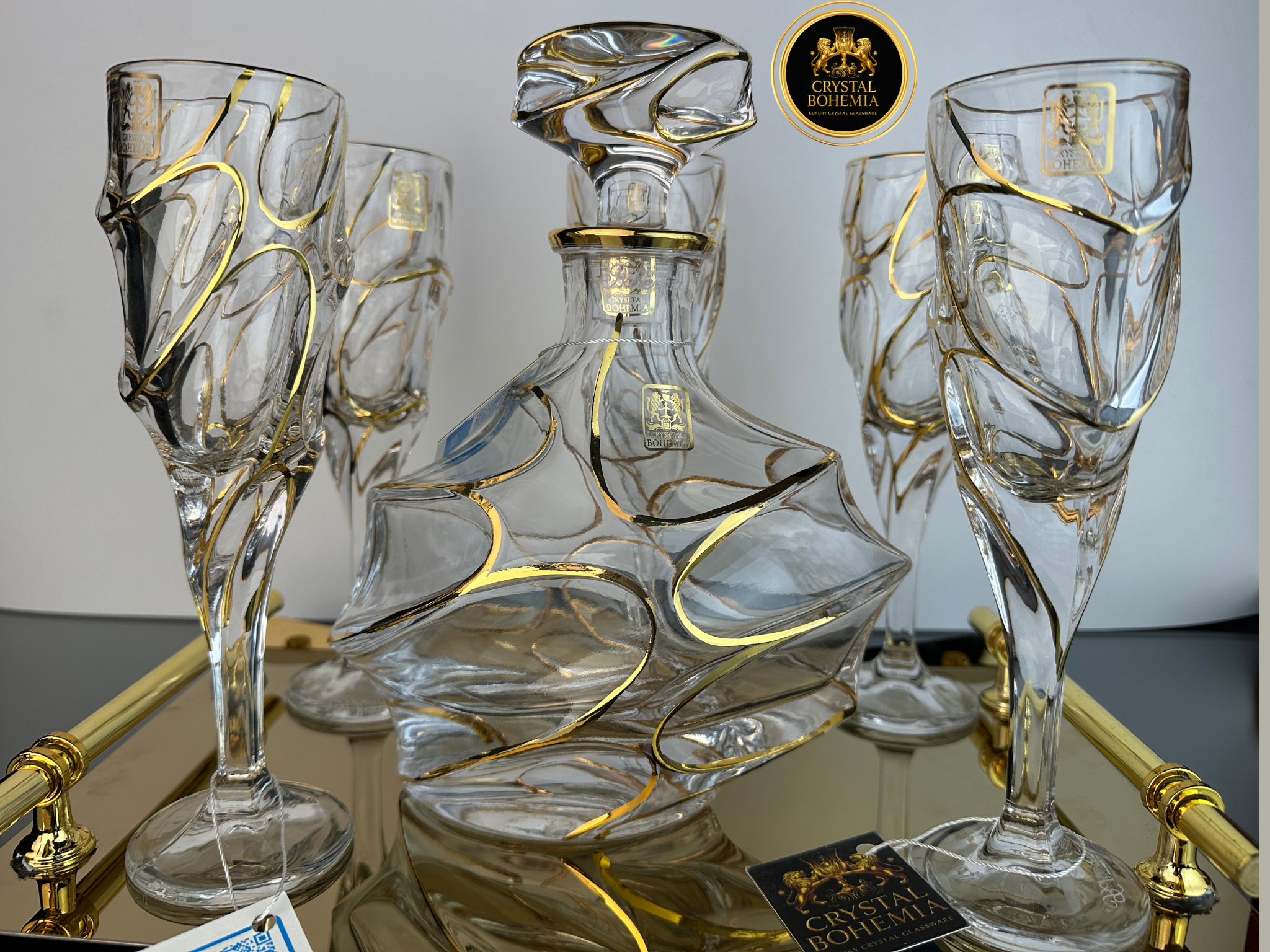 طقم شربات بصمة للضيافة الأنيقة كريستال بوهيمي