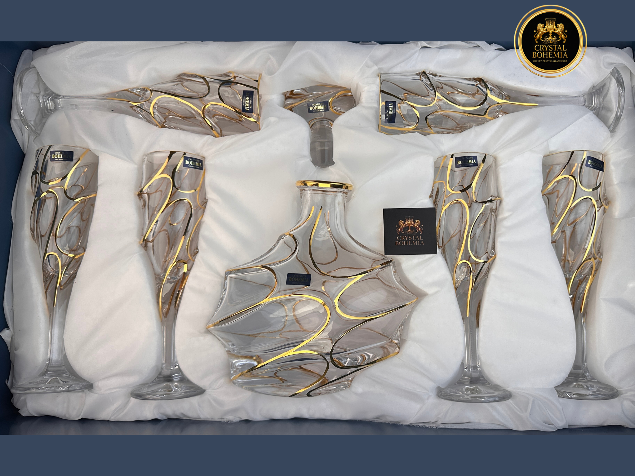 طقم شربات كريستال بوهيمي بصمة للتقديم الراقي