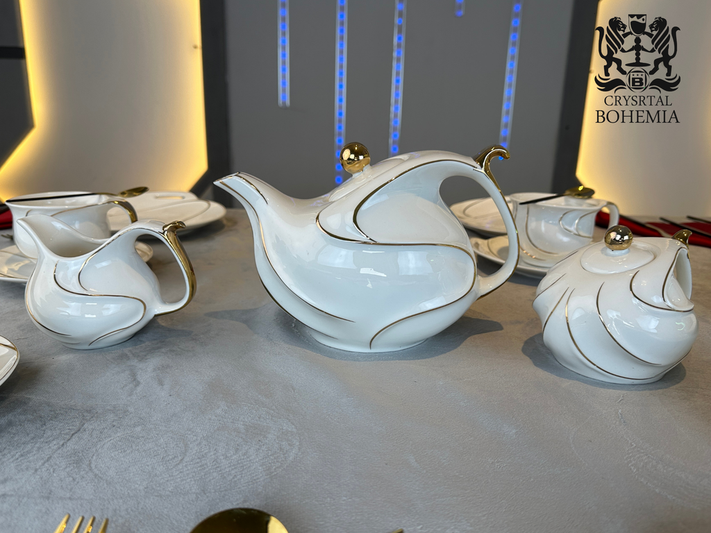 طقم شاي بورسلين فاخر للصالون وجهاز العروسة