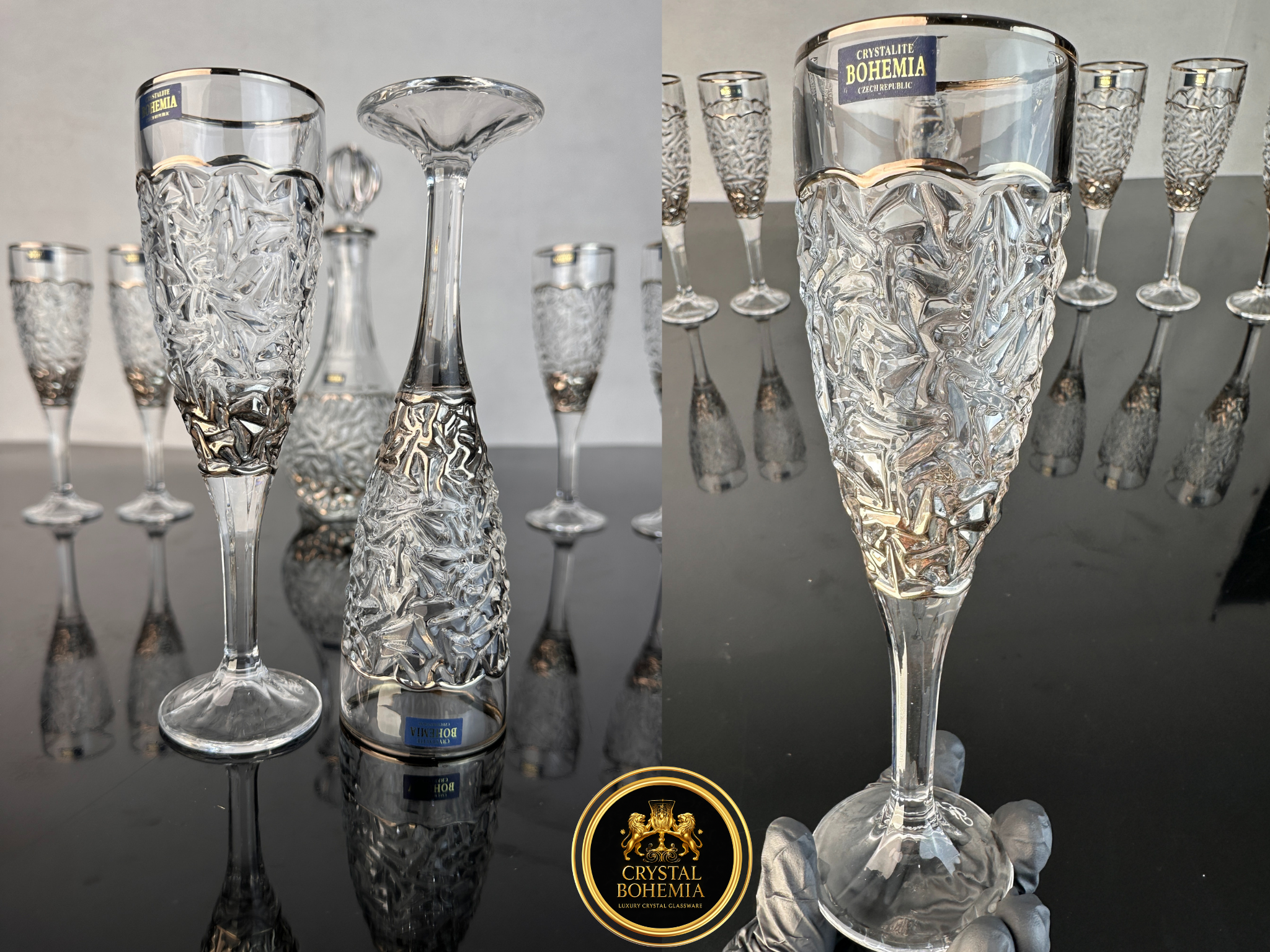 طقم شربات نوكليت طويل كريستال بوهيمي