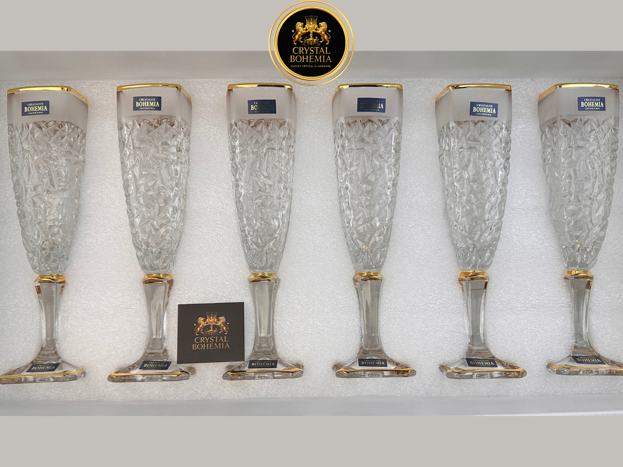 أطقم كاسات كريستال بوهيمي أريزو نيكوليت بتشطيب ذهبي