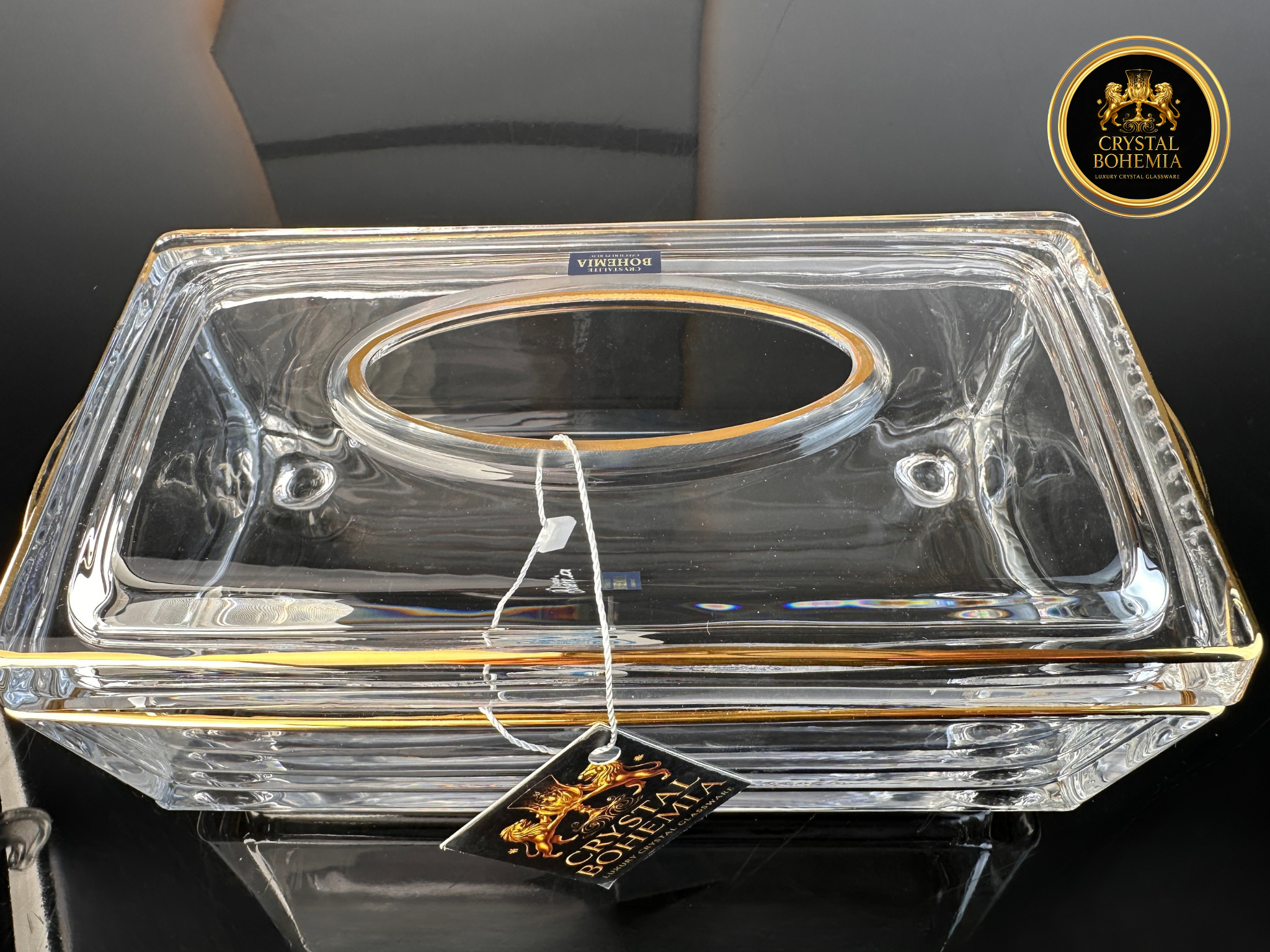 علبة مناديل كريستال مناسبة لتنسيق النيش والصالون