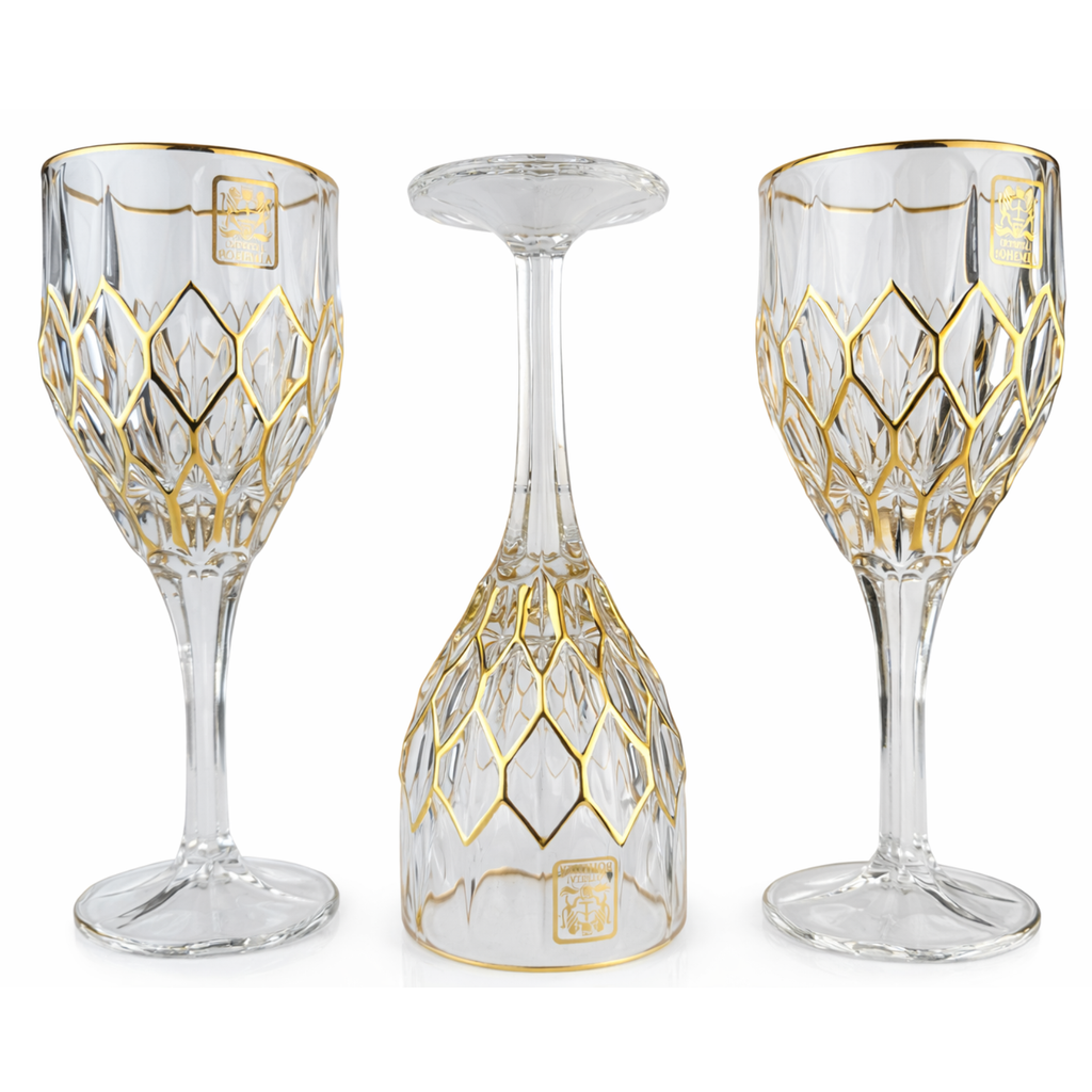 كاسات كريستال مدهب