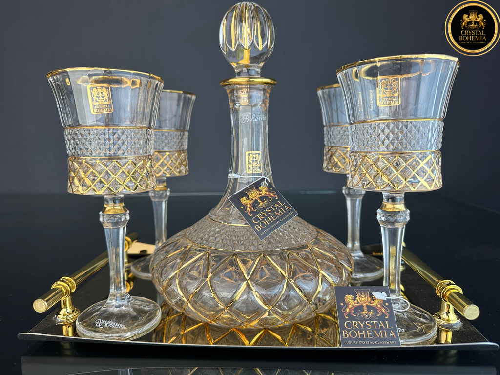 طقم شربات أسترال فلورا للتقديم الراقي كريستال بوهيمي