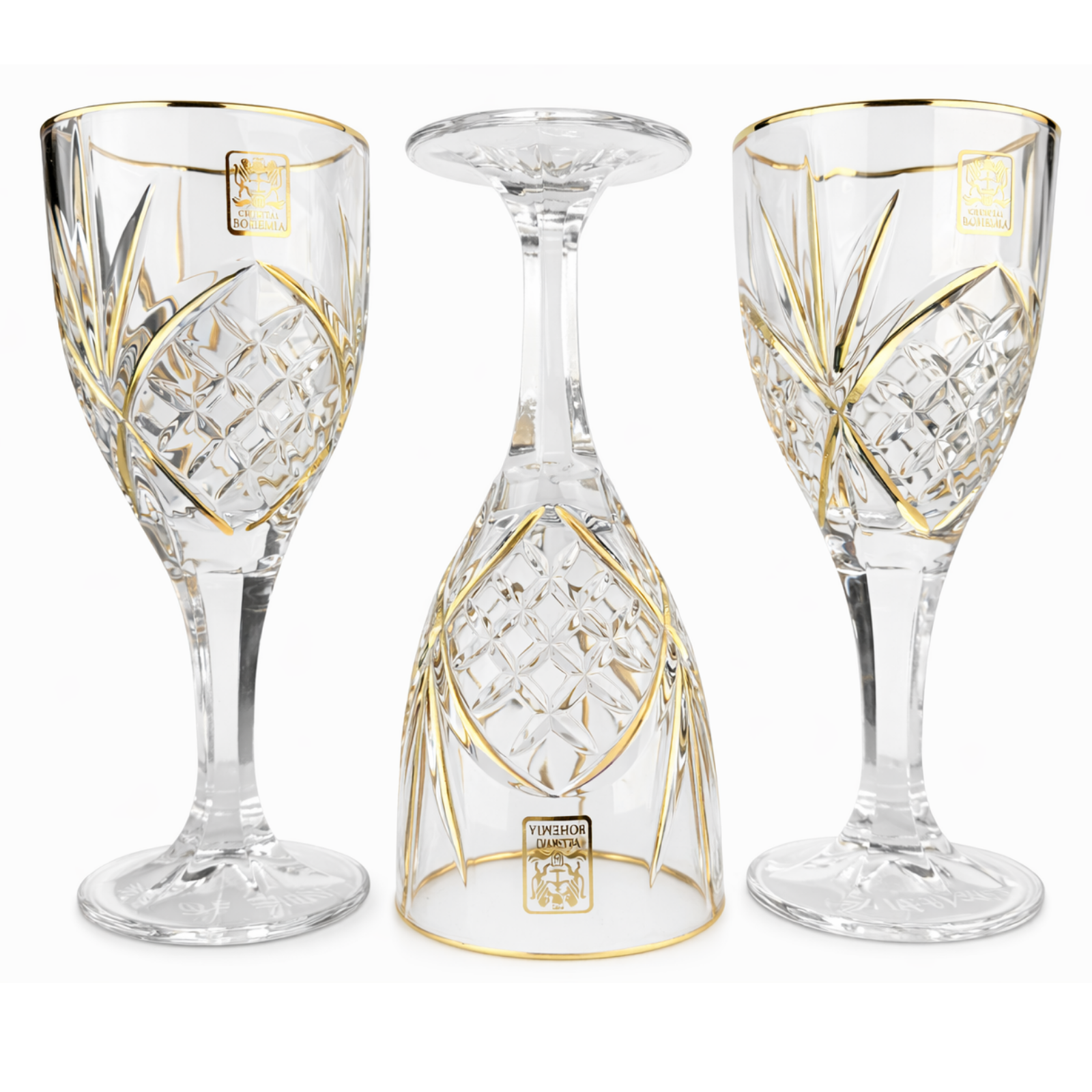 كاسات كريستال شفاف بنقوش