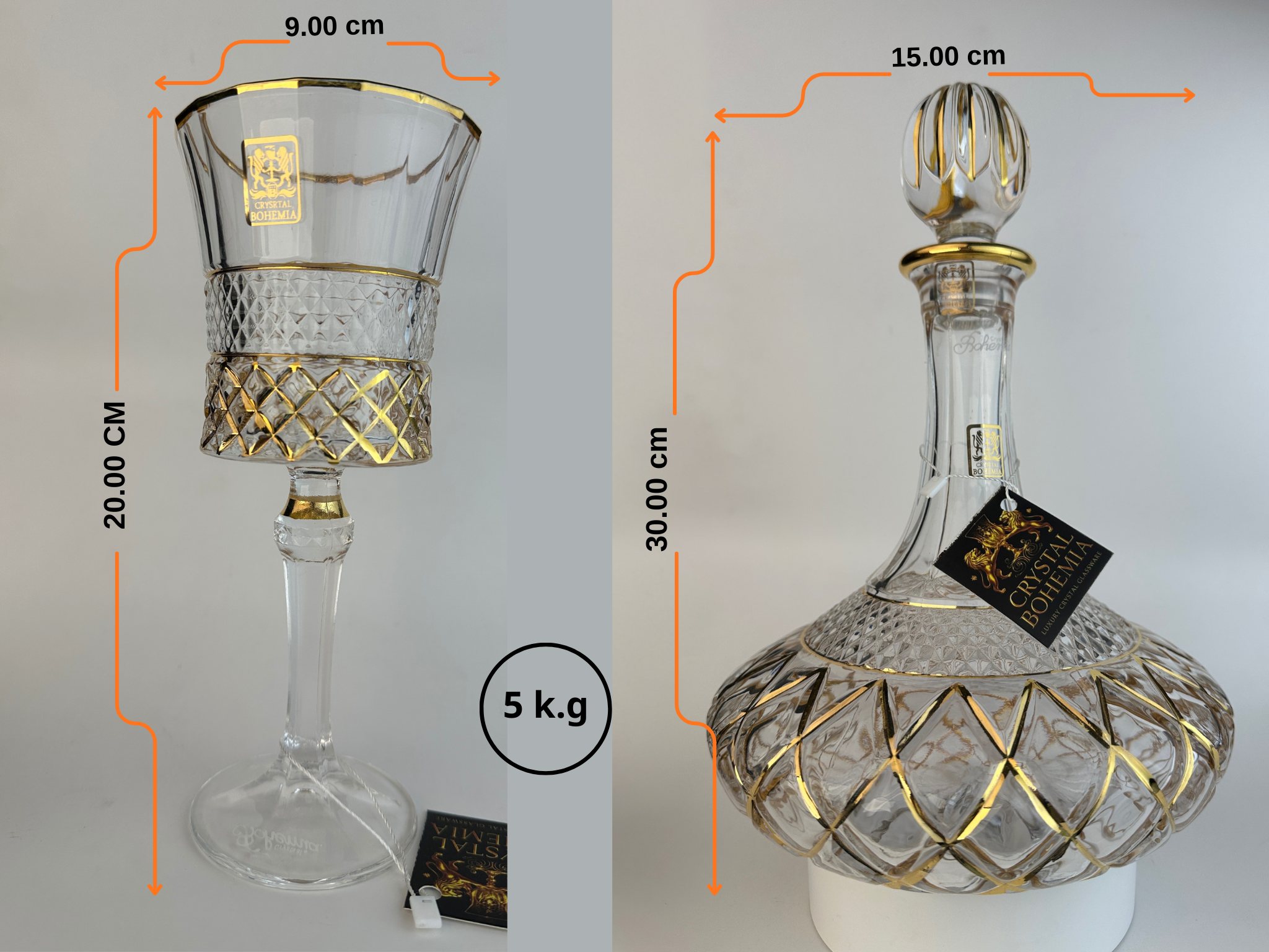 مقاس طقم شربات أسترال فلورا للتقديم الراقي كريستال بوهيمي