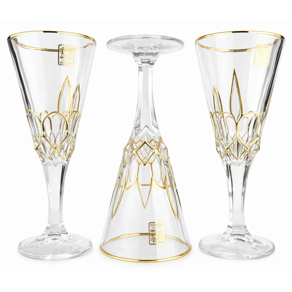 كاسات كريستال فرنساوي ذهبي